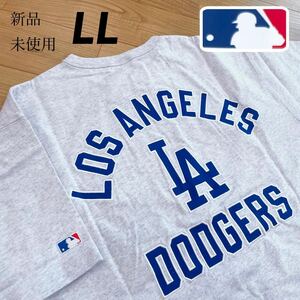 希少【LL】MLB 公式 ドジャース ビッグシルエット 刺繍デザイン 綿100% 半袖 Tシャツ●大谷翔平 メンズ レディース ユニフォーム 3L XL