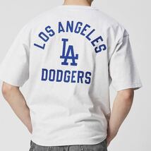 希少【L】MLB 公式 ドジャース ビッグシルエット 刺繍デザイン 綿100% 半袖 Tシャツ●大谷翔平 メンズ レディース ユニフォーム LL XL_画像3