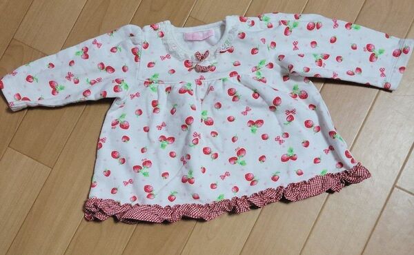 メゾピアノ かわいいストロベリー柄トップス チュニック 80