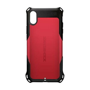 エレコム iPhoneXS / iPhoneX 用 ケース 液晶保護フィルム付 衝撃吸収 ZERO SHOCK 衝撃吸収 [落下時の衝撃から本体を守る] レッド