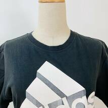 YH0260 adidas アディダス メンズ Tシャツ 半袖 プリント ロゴ M 黒 万能 定番 カジュアル 綿100％ シンプル スポーツミックススタイル_画像5