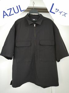 AZUL　メンズシャツ　半袖　Lサイズ　 ブラック