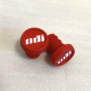 [ new goods ]odi handlebar cap grip end red 