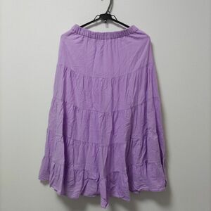 フレアスカート　薄紫色　OPAQUE.CLIP　38/M　ワールド ロング丈　パープル系