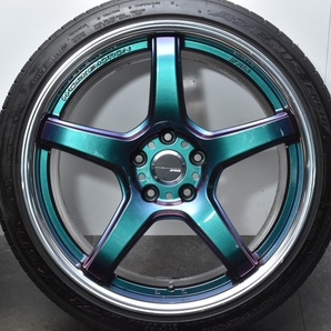 【希少カラー】WORK EMOTION T5R 2P 19in 9.5J +45 PCD114.3 ファルケン アゼニス FK510 245/35R19 WRX STI ランサーエボリューションの画像6