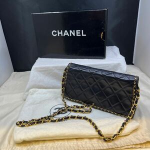 CHANEL シャネル マトラッセ ショルダーバッグ ラムスキン ブラック ココマーク チェーンショルダーバッグ 箱付き　