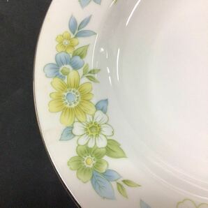 花柄 プレート 2枚セット パスタ皿 深皿 お皿 中皿 カレー皿 洋食器 銀彩の画像5
