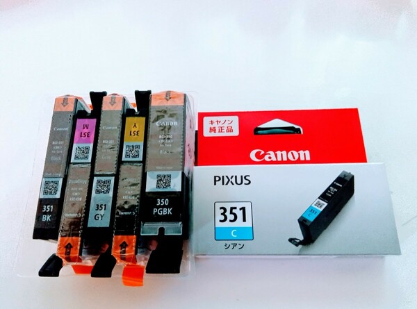 未使用Canon キャノン純正インクカートリッジBCI−351+350/6MP