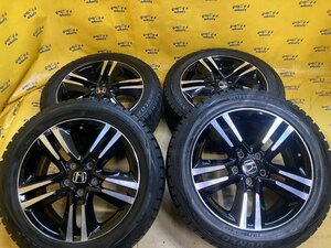 K-1053☆ホンダ オデッセイ純正 17x4J+55 5/114.3☆DUNLOP WINTERMAXX WM01 215/55R17☆ヴェゼルにも☆スタッドレス4本セット☆バリ溝