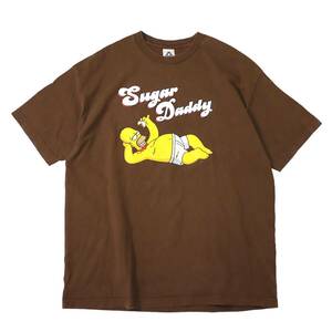 [XL] 00s The Simpsons プリント Tシャツ ブラウン 茶 AAA シンプソンズ キャラクター Sugar Daddy ビンテージ vintage 90s