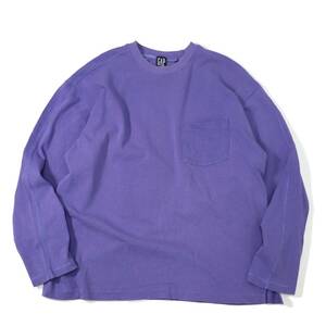 [XL程度] 90s OLD GAP ポケット カットソー ライトパープル オールド ギャップ 長袖 Tシャツ 厚手 薄紫 紺タグ ビンテージ vintage