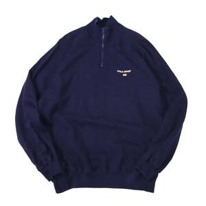 [XL] 90s Ralph Lauren Polo Sport ロゴ ジップ スウェット ネイビー ハイネック ラルフローレン ポロスポーツ ビンテージ vintage