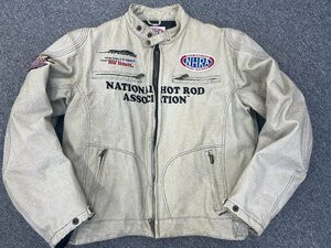 NHRA ライディングジャケット レーシングジャケット ライダース バイクウエア XLサイズ メンズ 中綿入り 防寒 中古