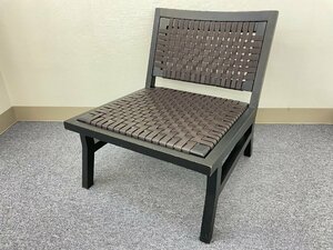 ① Cassina ixc. /カッシーナ・イクスシー East by Eastwest CACTO(カクト) レザー ラウンジチェア 椅子 ローチェア 革編み 木製フレーム