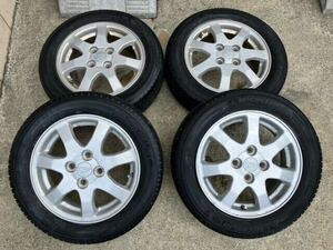 155/65R14 ダイハツ純正アルミ 14インチ 4穴 オフセット45 PCD100 14×4 1/2J 夏タイヤ 4本セット ムーヴ タント ミラココア ☆