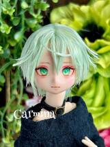 【Carmina】カスタムヘッド　ピュアニーモ用ヘッド２ホワイト　髪色パステルグリーン_画像2