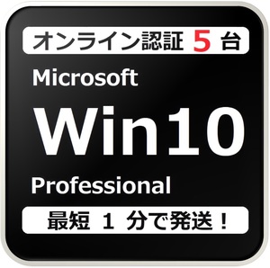 [評価実績 12000 件] 年中無休 らくらくオンライン認証確約型 PC 5 台 Windows 10 Professional プロダクトキー 日本語版 手順書付 保証有