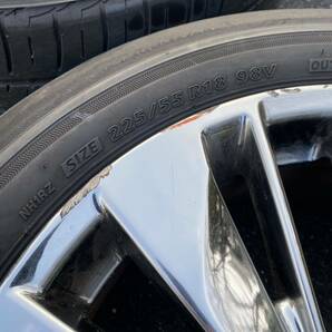 エルグランド E52 ライダー後期純正OP AUTECH オーテック メッキ18x7.5J +55 114.3x5H 225/55R18 20年製の画像6