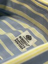 【美品クリーニング済】LUIGE BORRELLI Napoli ルイジボレッリ　イタリア製　コットンシャツ　ブルーイエローストライプ40 BARNYS別注品_画像2