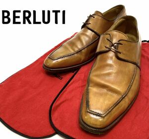 廃盤 BERLUTI マダムオルガ期 パティーヌレザー ダービーシューズ ベルルッティ 革靴 ドレスshoes ビジネス 9 パティーヌ スクリッド