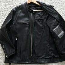 希少LLサイズ◎カドヤ KADOYA K's LEATHER シングル ライダースジャケット カウレザー 牛革 バイカー ジップ ブルゾン ブラック 黒 メンズ_画像1