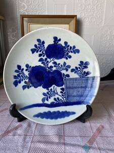 中国古玩　染付　　古染付 青花 唐物 時代物　飾り皿