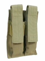 2連 ハンドガン マガジンポーチ MOLLE タン 新品_画像1