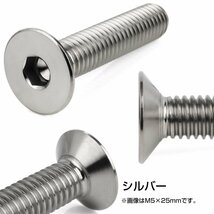 チタンボルト M6×15mm P1.0 皿ボルト 六角穴 皿 キャップボルト シルバー JA1541_画像2