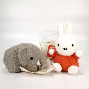 まとめ miffy タオルドール ブルーナファミリー ぞう ミッフィー 2点 セット ぬいぐるみ S size ゾウ セキグチ 巾着付き Dick Bruna