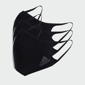 adidas アディダス フェイスカバー マスク スリーストライプス スポーツ 男女兼用 ３枚組 2XO ブラック◆新品未使用◆