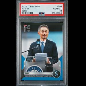 PSA10! 2022 Topps NOW #790 マリナーズ殿堂入り　イチロー　カード　ブルーパラレル　49枚限定　MLB 