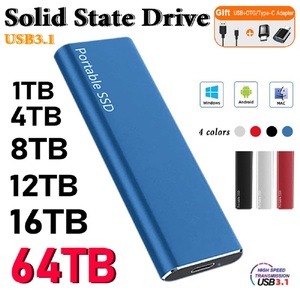 【新品】4TBポータブルSSD外付けストレージ　4TB Portable SSD （カラー：シルバー）