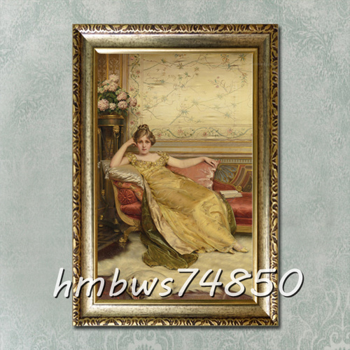 ☆Nouveau ◆Oeuvre☆ Dame, Beauté, Chiffre, Peinture, Chambre à coucher, Décoration, Belle femme, Avec cadre, 40x60cm, ouvrages d'art, peinture, portrait