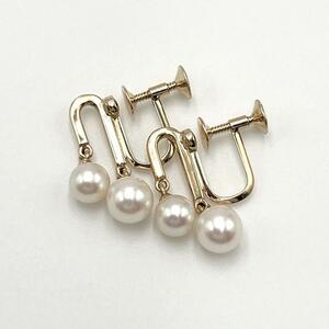 [ super-beauty goods ]tasakiTASAKI lady's earrings pearl Gold pearl K14