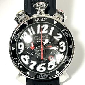 [48 -миллиметровый чехол] Gamilano Gaga Milano Men's Watch Watch Chronograph Rubber Black