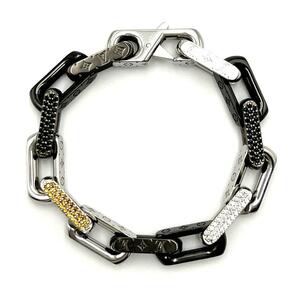 [ rare * beautiful goods ] Louis Vuitton LOUIS VUITTON men's monogram chain bracele bangle 