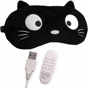 ★AhaSky ホットアイマスク猫 USB電熱式　タイマー調節可能 睡眠改善★ 