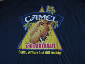 USA製 ビンテージ ８０S キャメル CAMEL 75周年 記念 Tシャツ XL 企業物 タバコ 古着 アメカジ VINTAGE オフィシャル ノベルティー 単色 