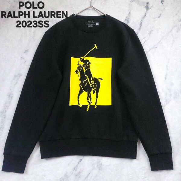 ポロラルフローレン POLO RALPH LAUREN ビッグポニー スウェット 黒 黄色 S~M 2023 極美品