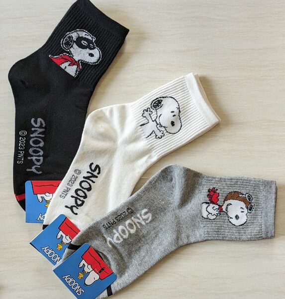 SNOOPYソックス3足セット