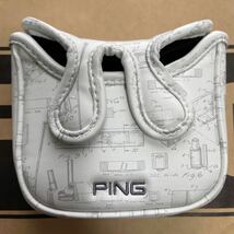 送料無料PING GOLFピンゴルフ合成皮革マレットパターカバーマルチシャフト対応Wマグネット開口ボアクッション性保護撥水性防汚性White新品_画像4