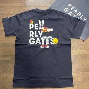 送料無料PEARLY GATESパーリーゲイツMENS背面BIGPGロゴTシャツベア天竺吸水速乾STRETCHどうしちゃったのPGニコSERIES Navy(お買得4)新品