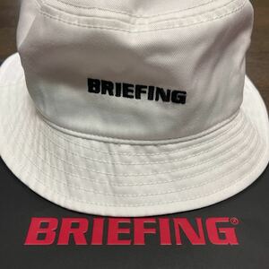 送料無料BRIEFINGブリーフィング最新BASIC HATバケットハットBRIEFING刺繍ロゴtee挿しMESHライナー蒸れ軽減汗止め伸縮White(お買得M)新品