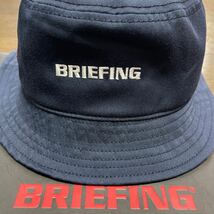 送料無料BRIEFINGブリーフィング最新BASIC HATバケットハットBRIEFING刺繍ロゴtee挿しMESHライナー蒸れ軽減汗止め伸縮Navy(お買得L)新品_画像1