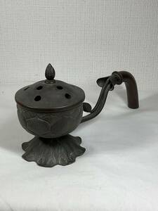 柄香炉　仏具 唐物 香炉 銅製 香道具 時代物 中国美術 