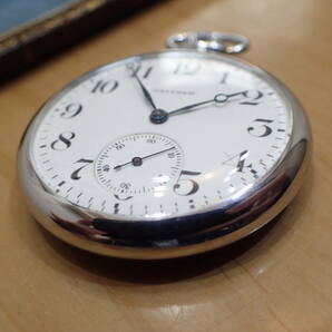 時計店在庫/長期保管 ◆Waltham/ウォルサム 琺瑯文字盤 ◆ 箱入り 手巻きアンティーク 懐中時計の画像9