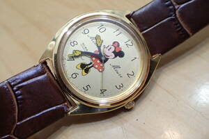 美品 SEIKO/セイコー アルバ　ミニーマウス Y561-6000 ディズニータイム/腕が針 メンズ腕時計