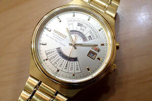 Orient/オリエント ◆ ニュー万年カレンダー/ニューマルチイヤー ゴールド 46D901 自動巻きメンズ腕時計