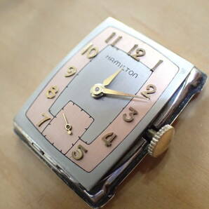 1940年代頃 HAMILTON/ハミルトン ◆ Cal.980 スモールセコンド/トノーカーベックス ツートン文字盤 アンティーク手巻き腕時計の画像2