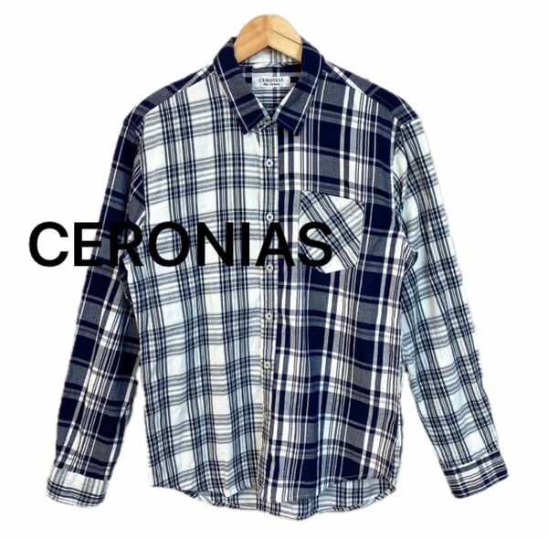 CERONIASチェック長袖シャツ（メンズ Lサイズ）美品